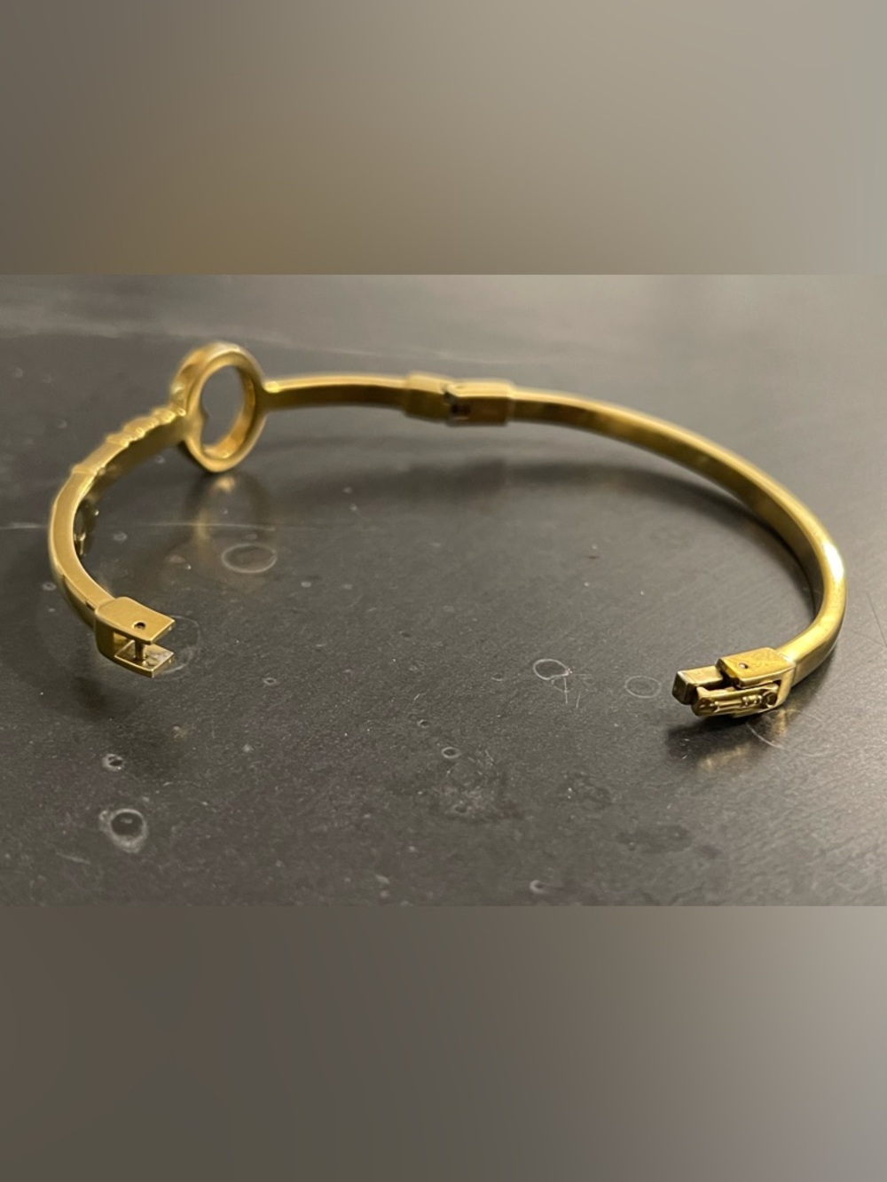 Fossil Gold-Tone Slim Bracelet with Logo Accent - Picture 6 of 7